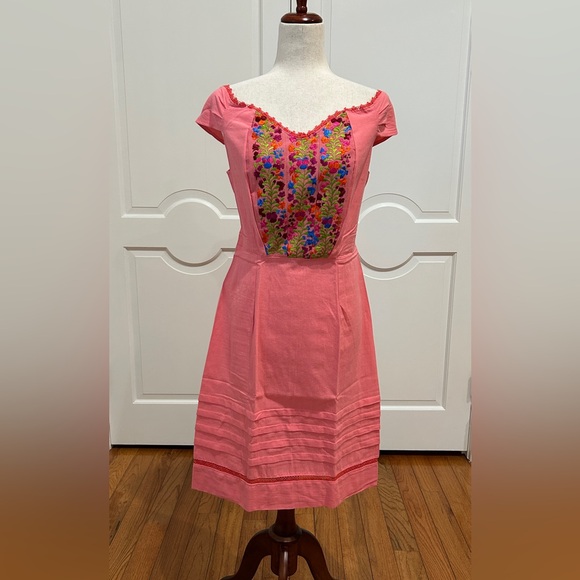 PC# B-1800 Dresses & Skirts - Mexican embroidered dress, hand Embroidered with Cotton threads.